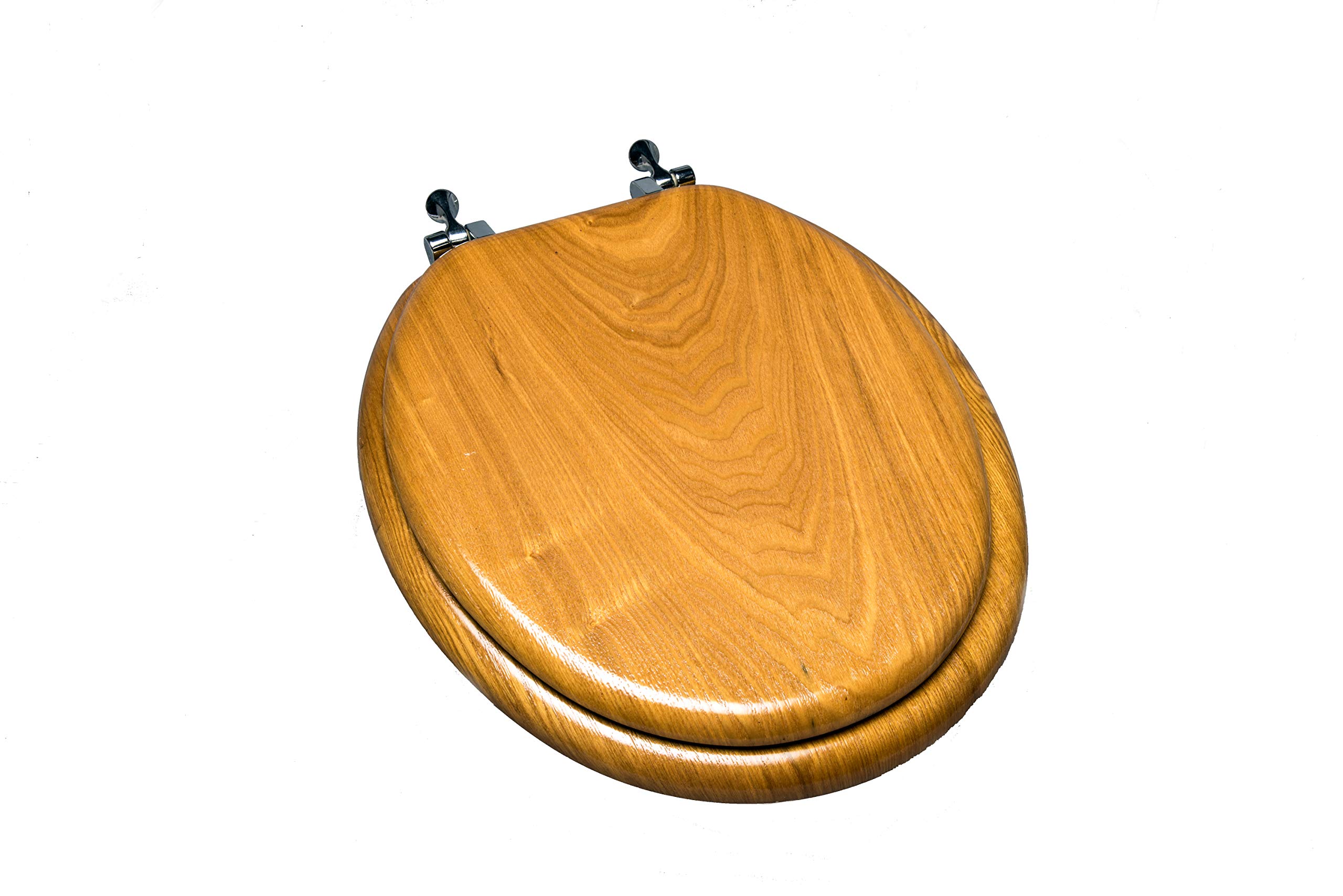 5F1R4-17CH Hand-Selected Premium Grade Wood, Decorative Front Toilet Seat, Round