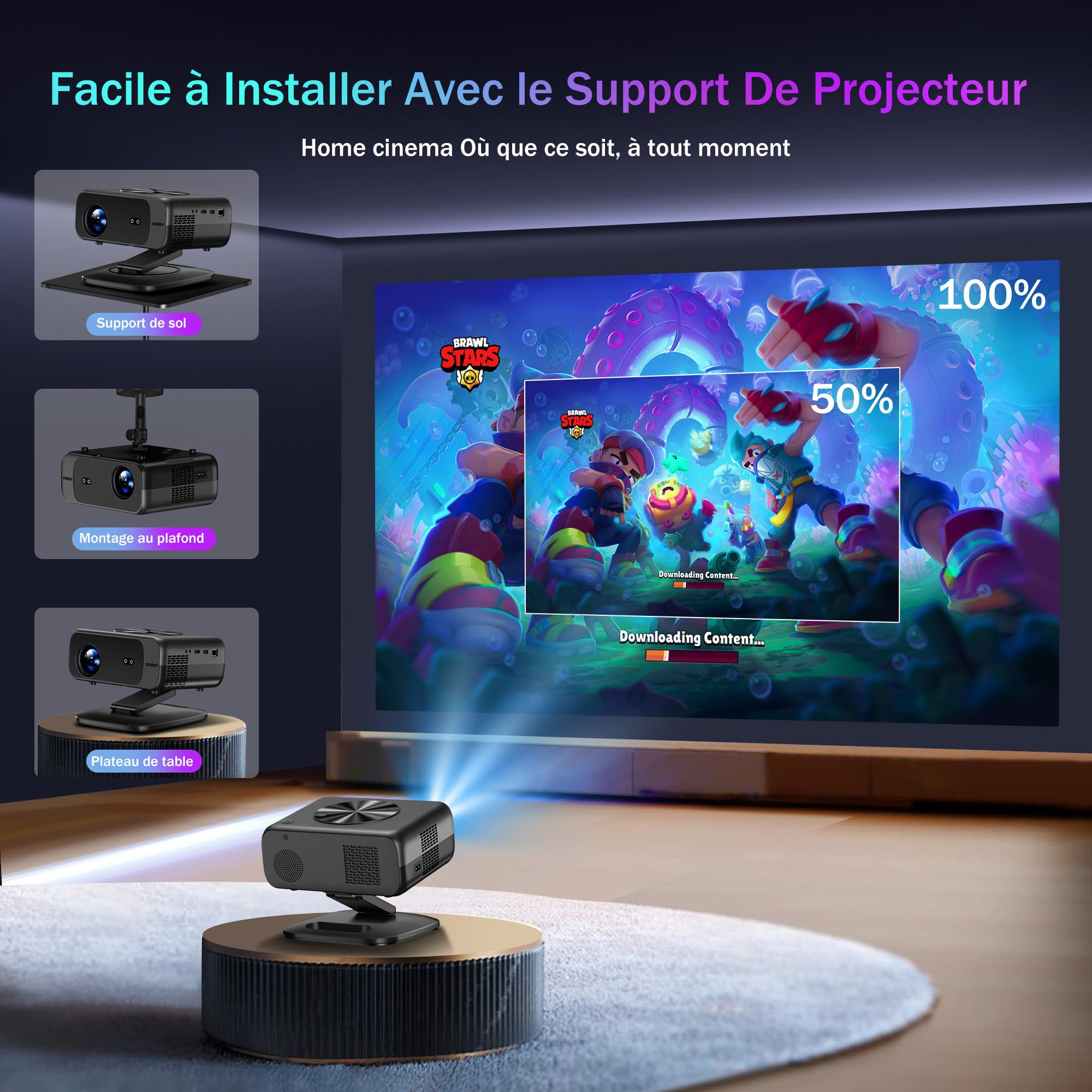 Video Projector[1500 ANSI/Auto Focus/360° Rotation] XIWBSY Video