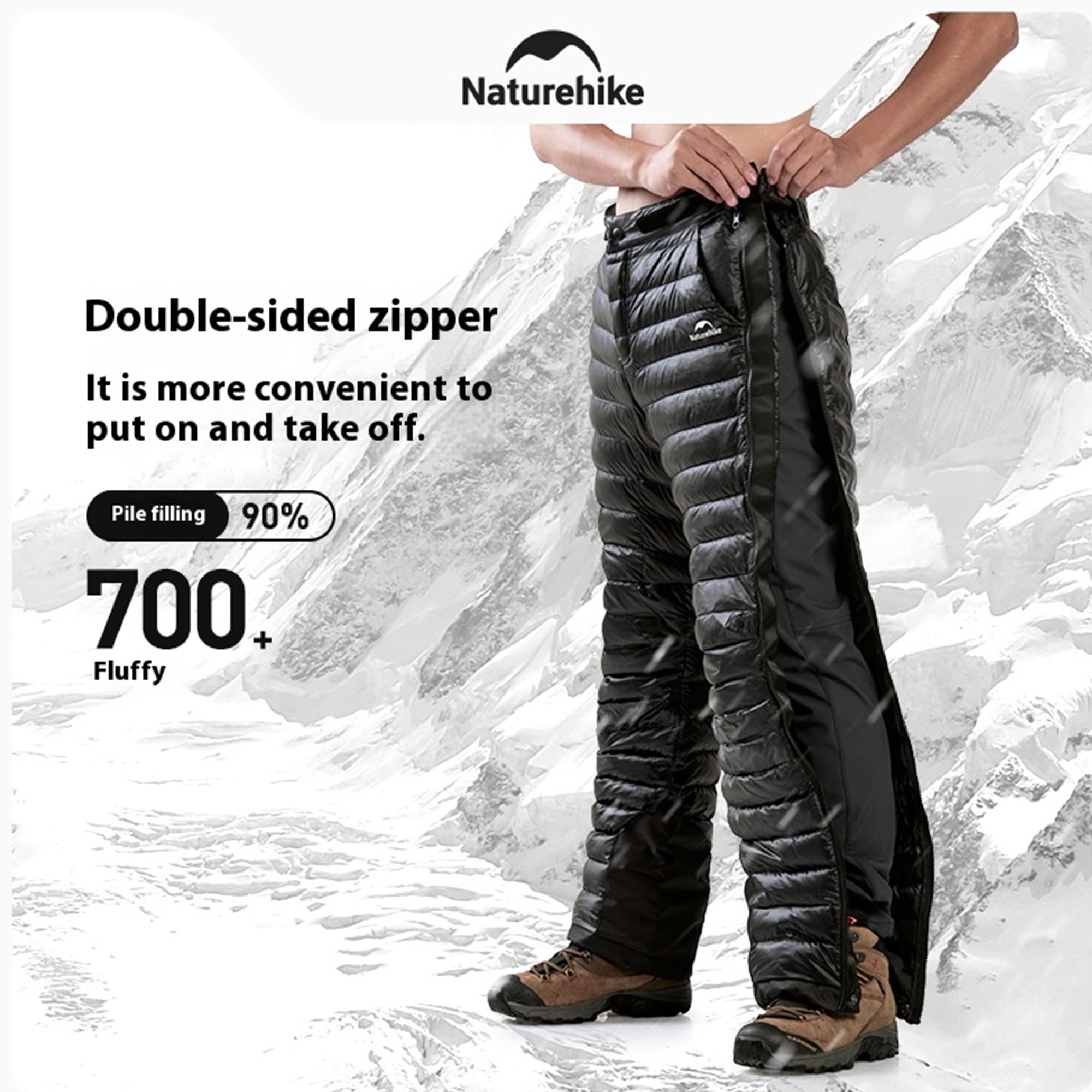 Naturehike Daunenhose, Gefüllt 90% 700+ FPweißer Entenflaum für -5℃~-20℃