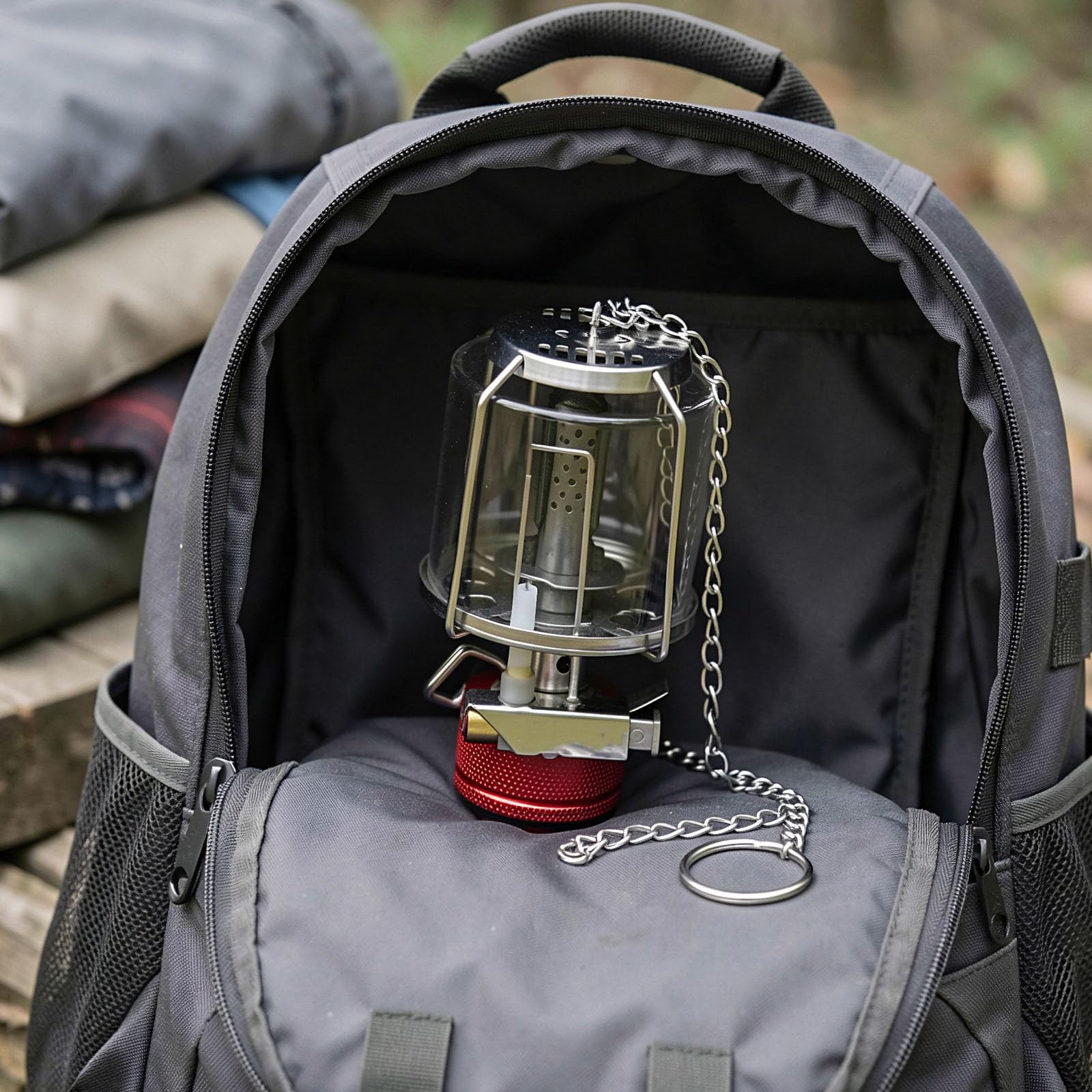 Mini Linterna de Gas para Camping, Portátil, Resistente al Viento