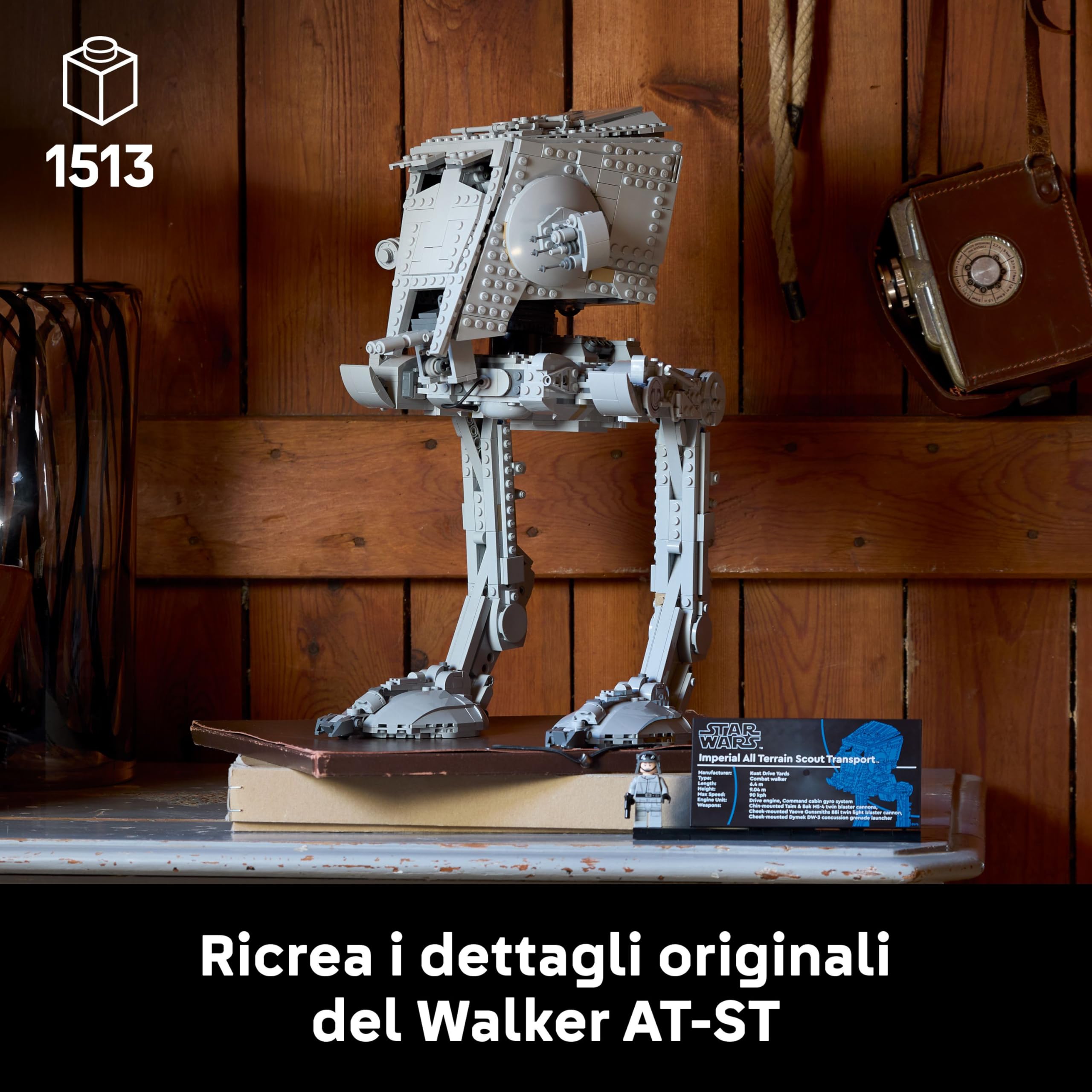 LEGO Star Wars 75417 Walker AT-ST - Set da Costruire per Adulti - Kit di Modellismo UCS da Esposizione con Minifigure e Targa Informativa - Regalo da Collezione per i Fan