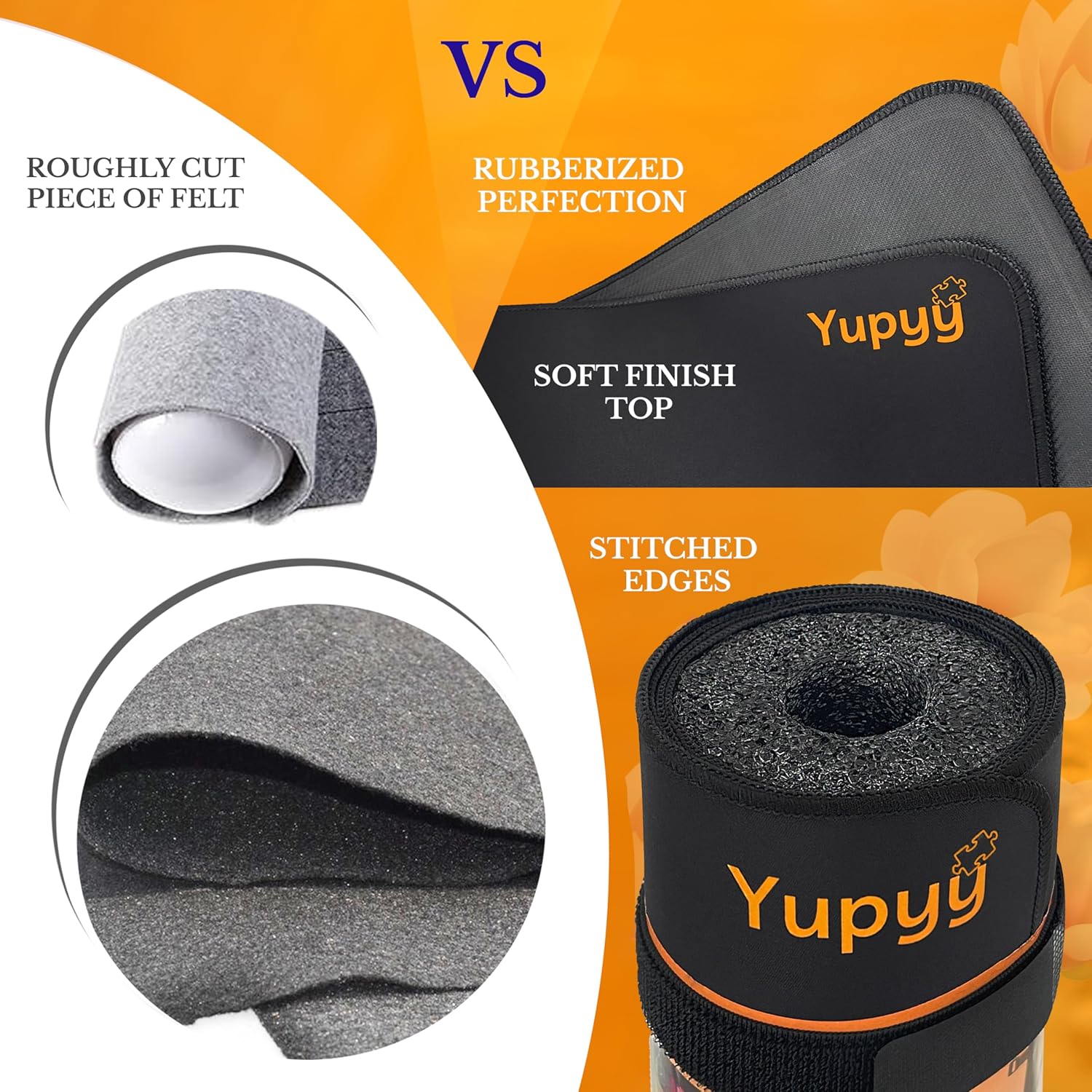 Puzzle Mat Roll Up – Large 46"x26" Portable Puzzle Organizer for Up to 1500 Pieces – Protect Finished & Unfinished Jigsaw Puzzles Without Creases – Non-Slip Rubber Felt Mat