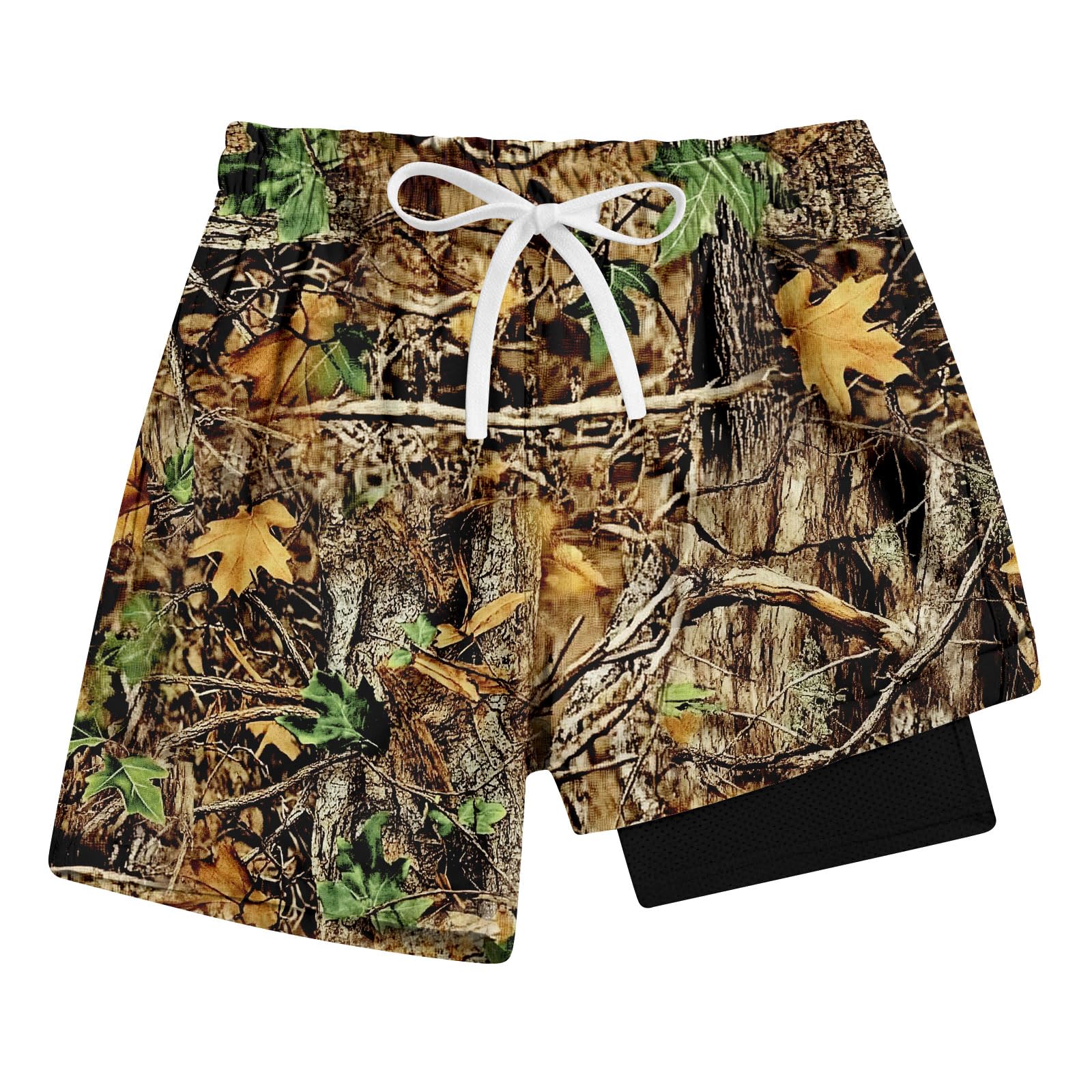 Cozople Boys Swim Trunks with Boxer Brief Liner Compression Swimwear Quick Dry Swim Shorts Bathing Suits 7-20 Years