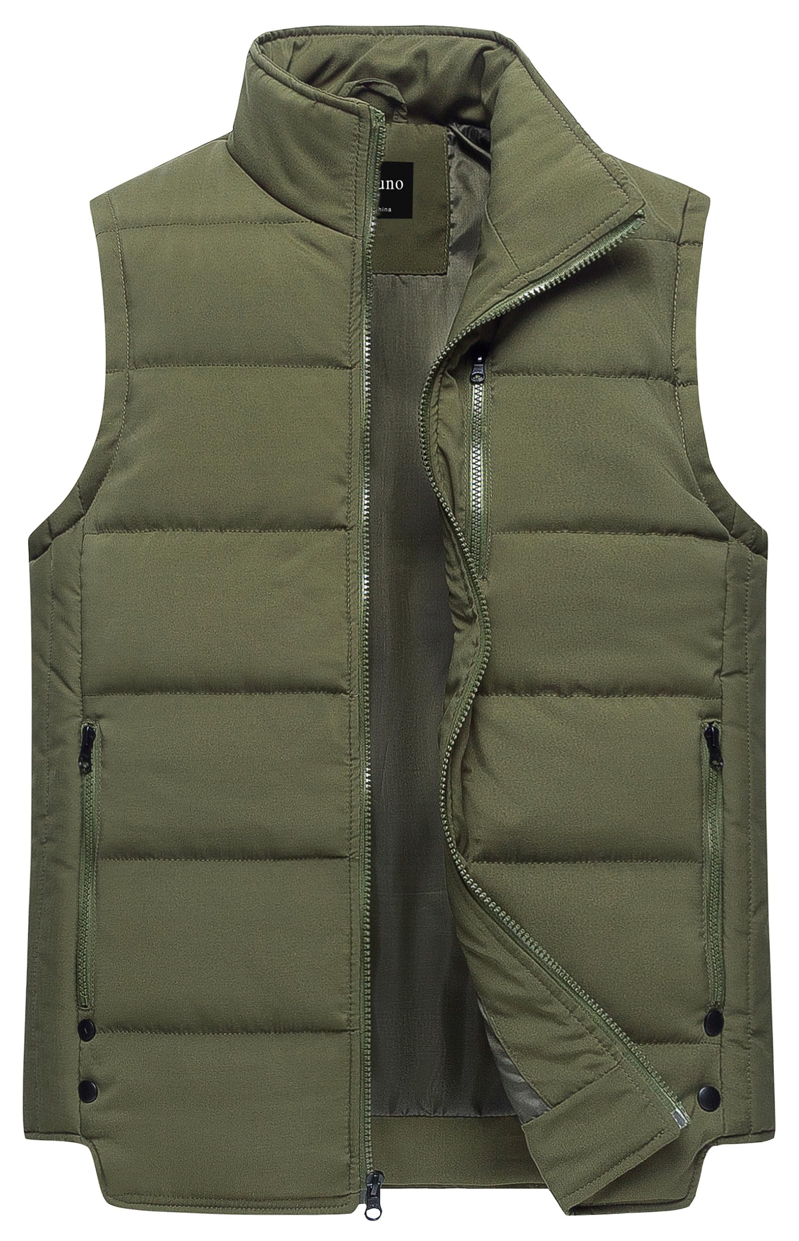 Chrisuno Men's Puffer Vest Outdoor Casual Jacket Stand Collar Padded Vest Coats