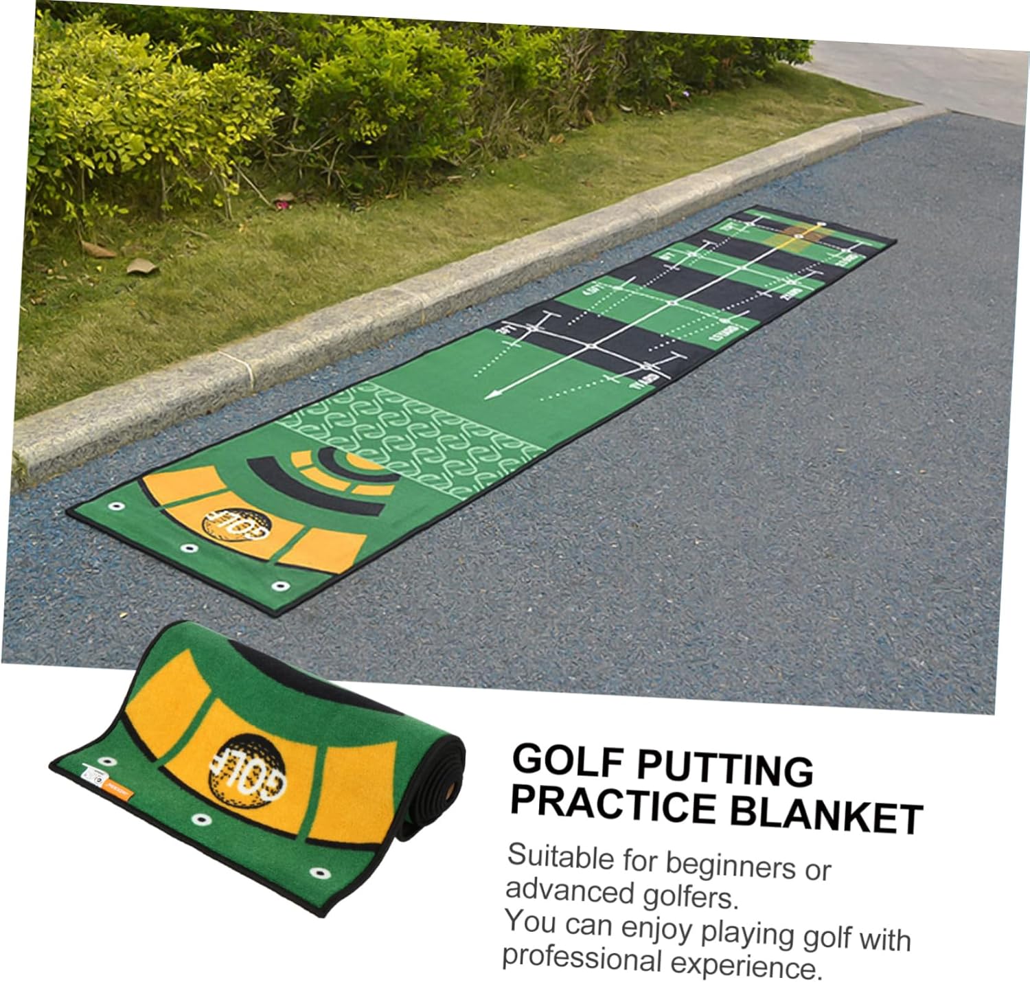 Mikikit Indoor Golf Putting Mat Premium Putter Training Tool for Home Office Backyard Practice Durable Weather Resistant Carpet for Golf Swing Training and Skill