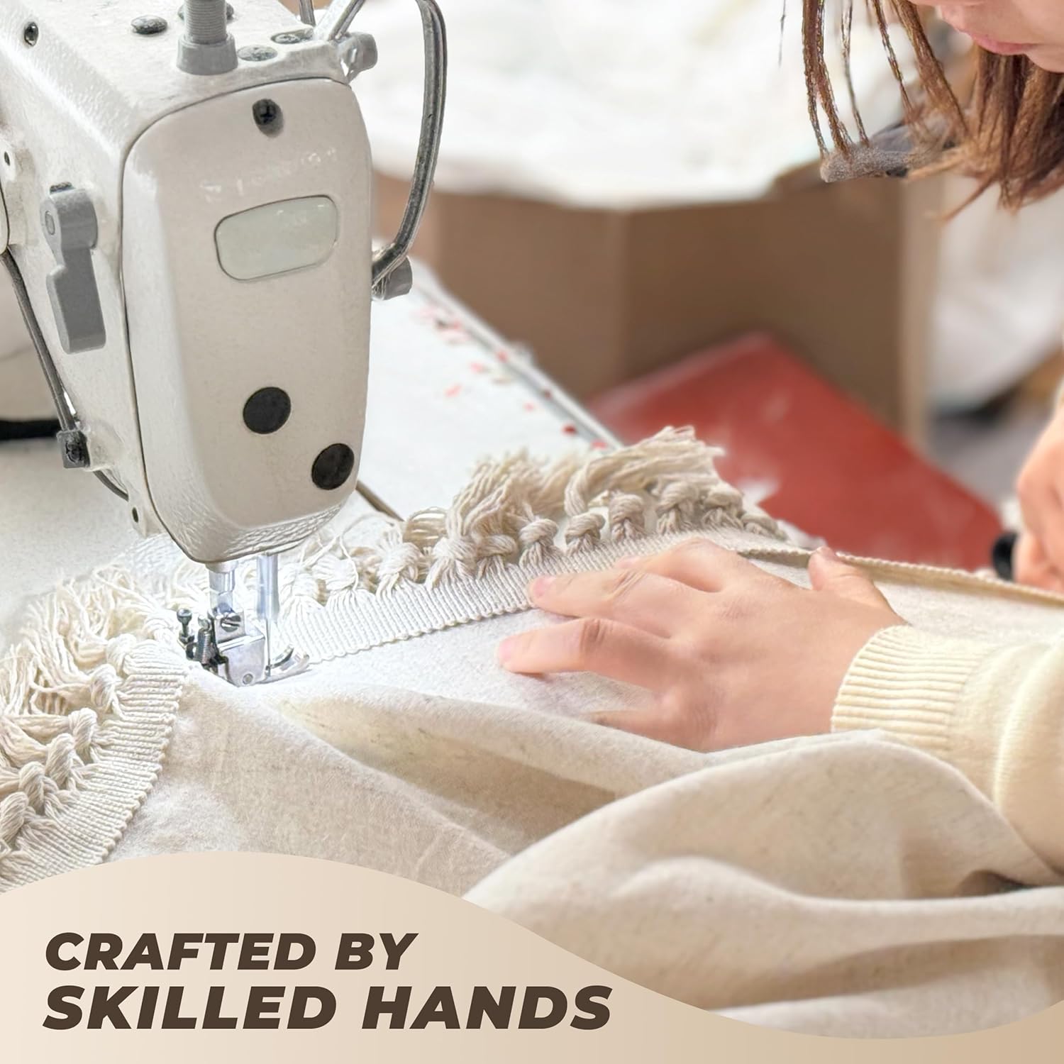 Extra Long Shower Curtains 72 x 84 Inches Natural Linen Shower Curtain with Tassels, Country Boho Farmhouse Bath Decor Beige Shower Curtains for Bathroom Neutral Fabric Bath Curtain