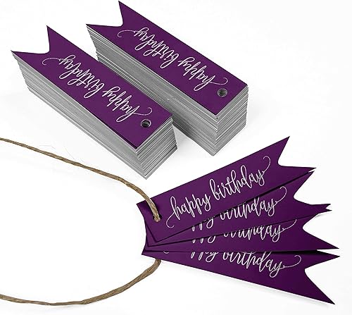 Miniatura 99 de Etiquetas de papel para colgar con texto en inglés «Happy Birthday», 100 unidades Azul,Aqua Blue,Negro -,azul, cerceta (Dark Teal Blue),Rosa