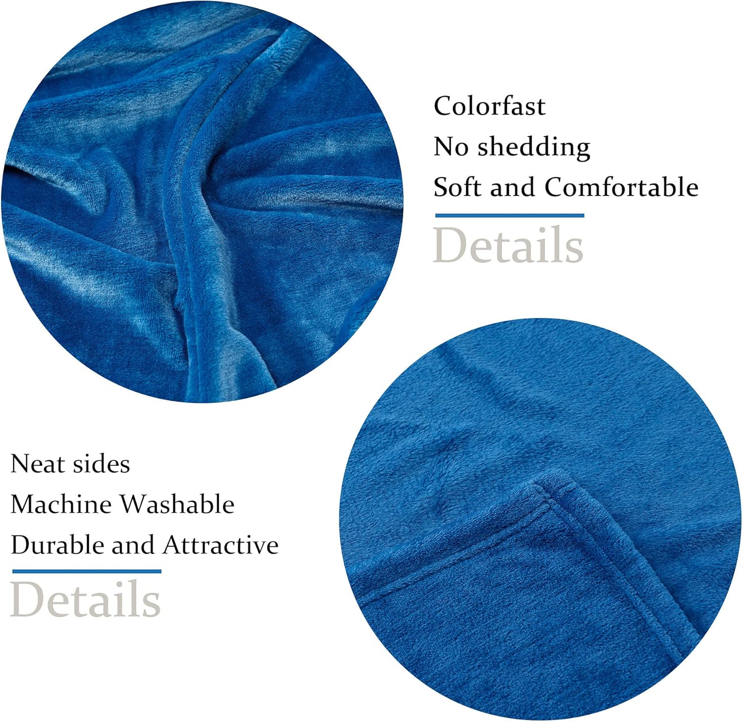 NANPIPER Fleece Blankets, Super Soft Flannel Queen Size Blanket for Bed, Luxury Cozy Microfiber Plush Fuzzy Blanket,Turquoise Blue Queen Blue