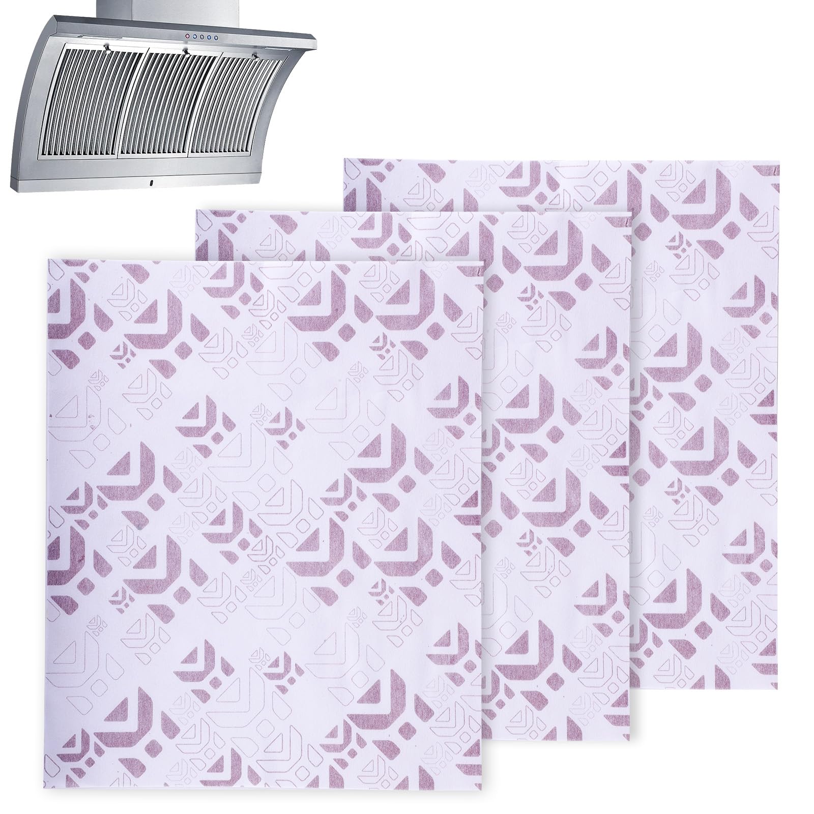 Cooker Hood Filter Paper, 3 Pack Kitchen Extractor Fan Filters with Saturation Indicator Replacement Cooker Hood Filters Universal Cut to Size Extractor Hood Filters