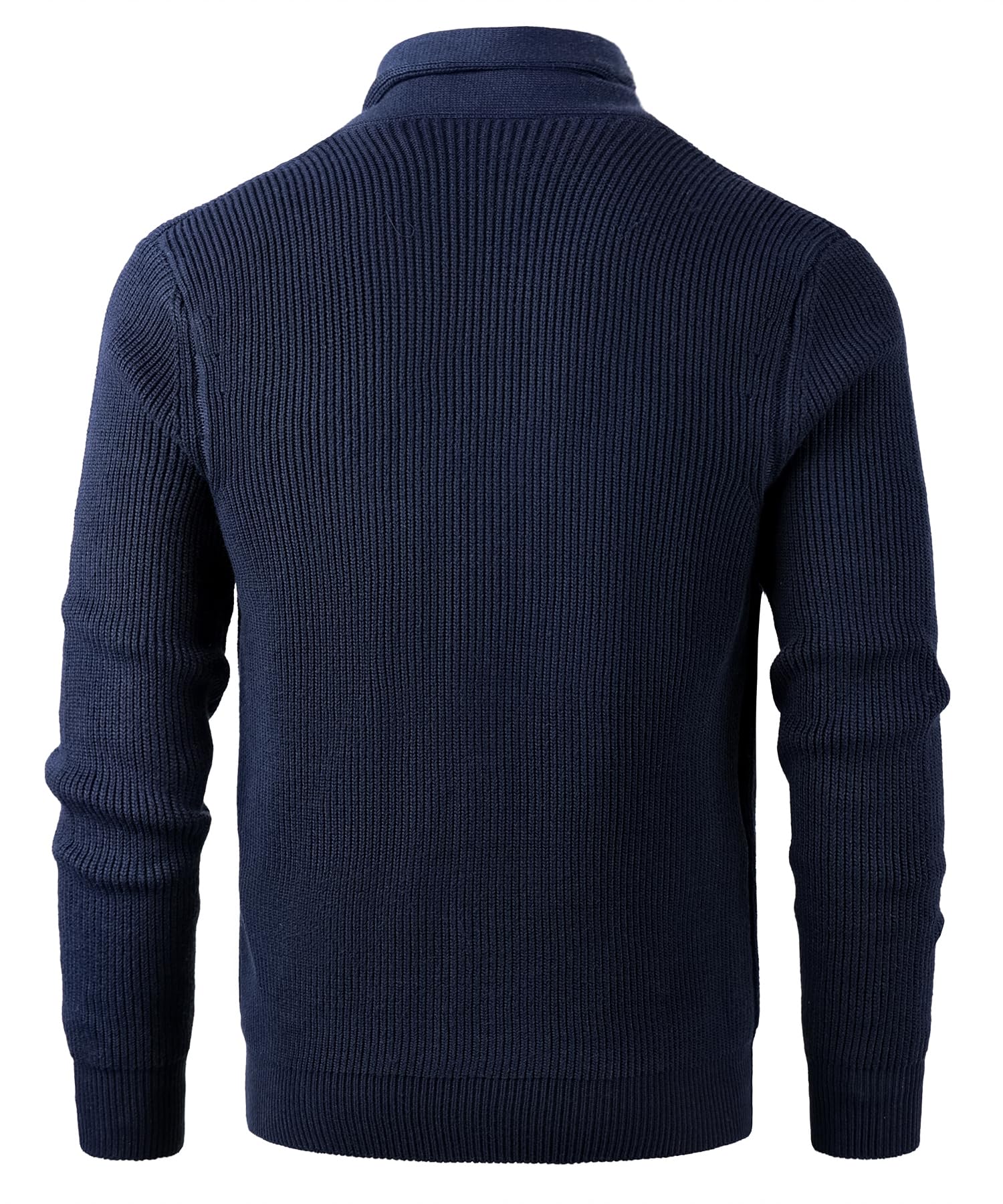 Chaqueta de Punto Grueso Hombre Manga Larga Cárdigan Cuello Chal Slim Fit Invierno