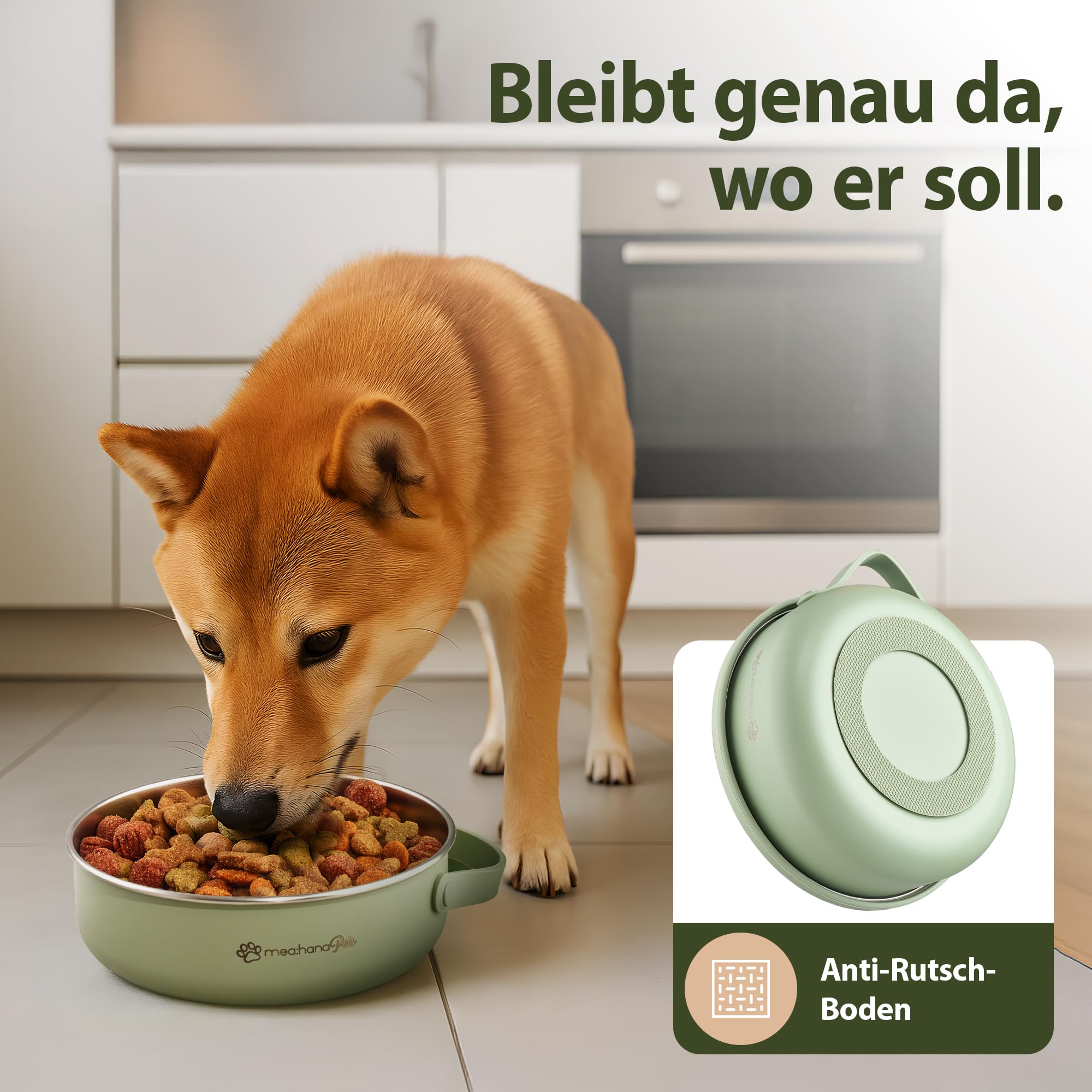 Pets Futternapf für unterwegs 900ml mit Deckel -Ideal für Reisen,Outdoor- Edelstahl Futternapf mit faltbarem Silikondeckel als Zweitnapf, Hundezubehör - robust, kompakt, hygienisch