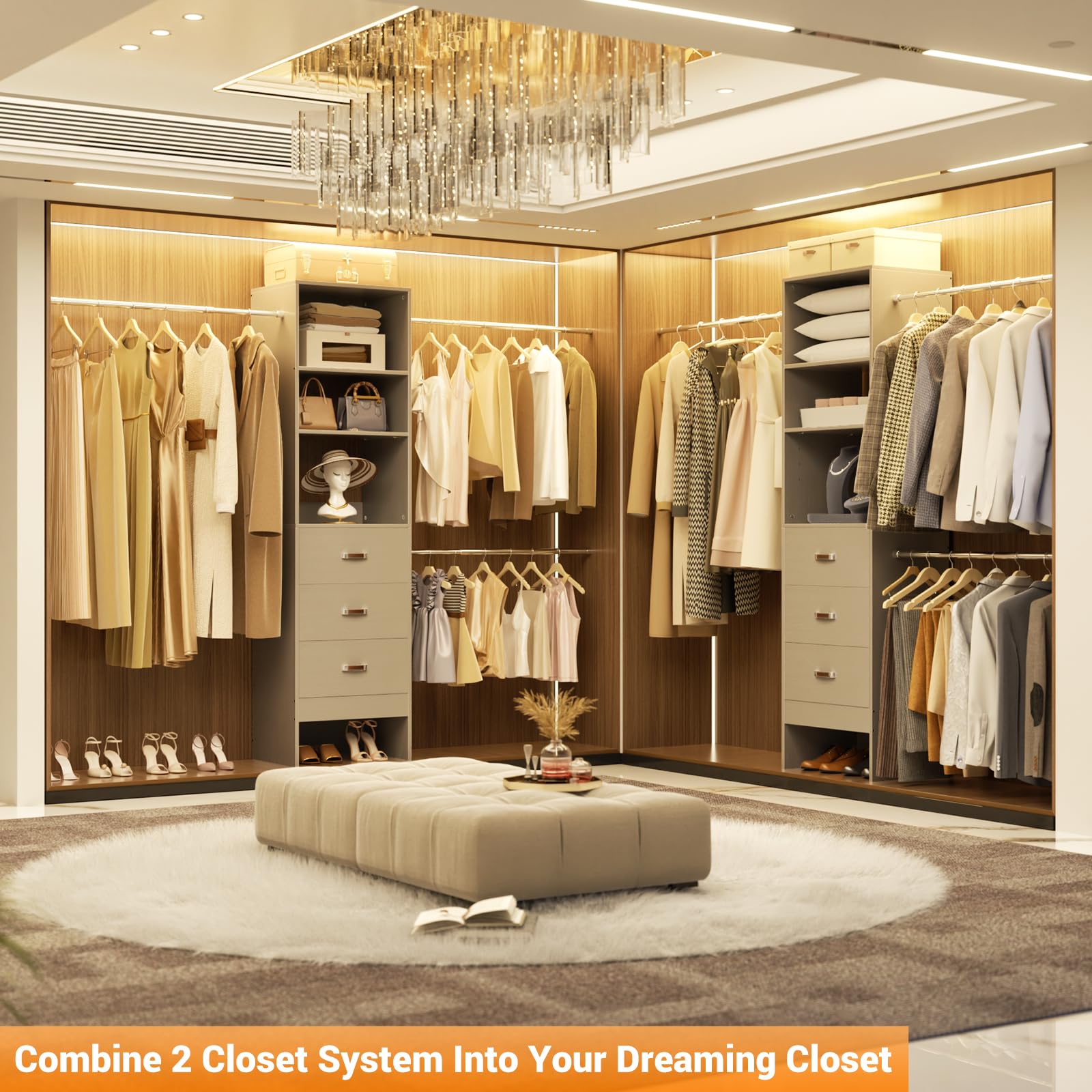 Amazon.com: Homieasy 96 Inches Closet Organizer System, 8FT