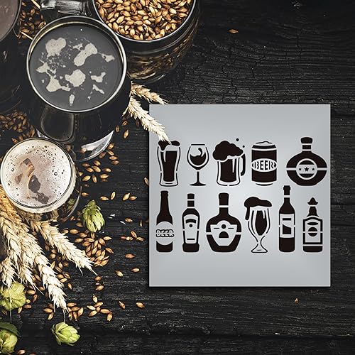 Miniatura 5 de MAYJOYDIY Plantilla de Oktoberfest de 11.7 x 8.3 pulgadas con temática de cerveza, plantillas de decoración para festivales de Oktoberfest con