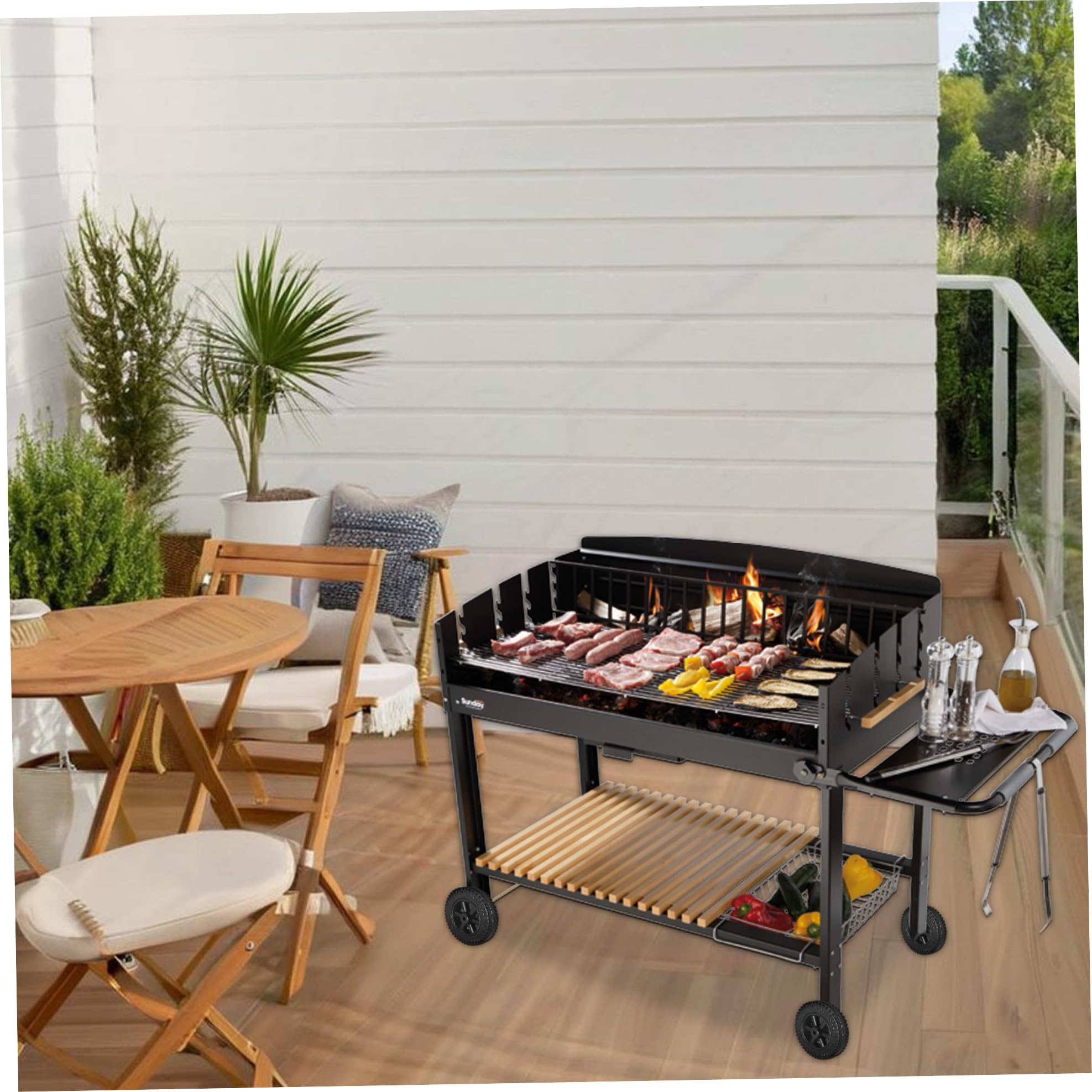 2 ruote per griglia di ricambio da 6 pollici resistenti al calore e all'usura, ruote per griglia per barbecue resistenti, facili da usare per forniture per grigliate all'aperto