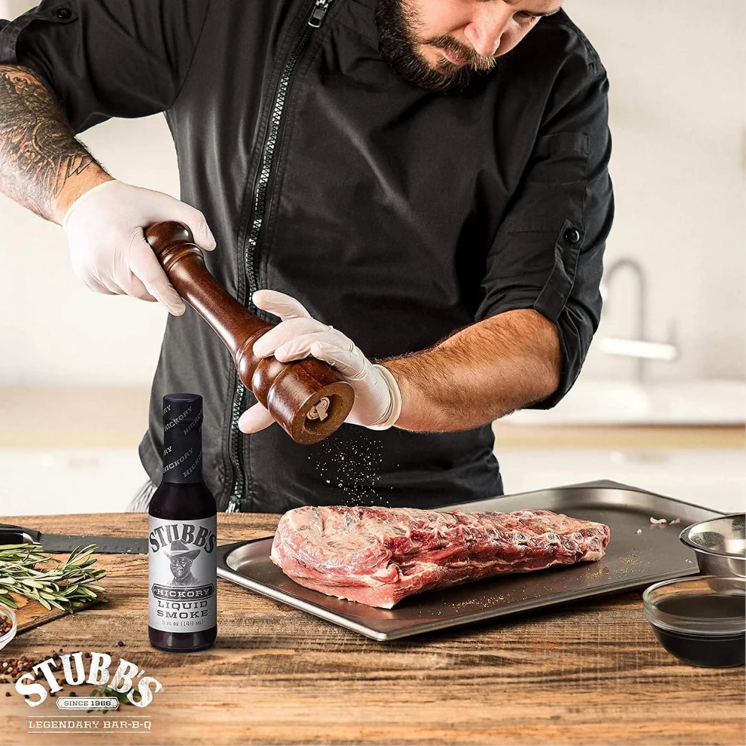Stubbs Liquid Smoke Hickory Salsa con Aroma de Humo para Carnes, Asados y Barbacoas 148ml