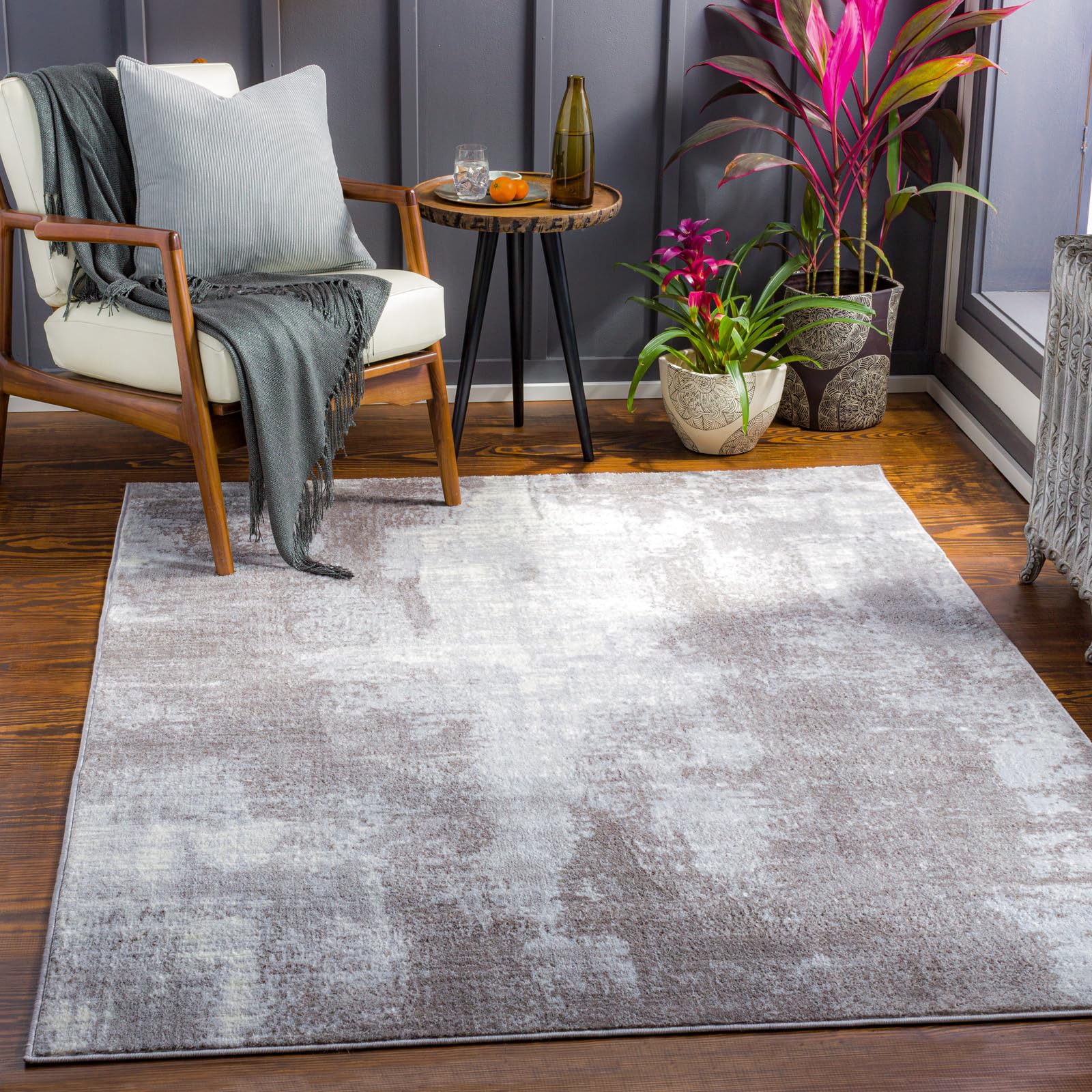 Livabliss Helsinki Abstract - Area s Living Room 160x220 cm, Dining Room, Lounge, Kitchen, Bedroom - Modern Marble, Soft Luxurious Easy Care Medium Pile Large, Taupe, Grey and Cream