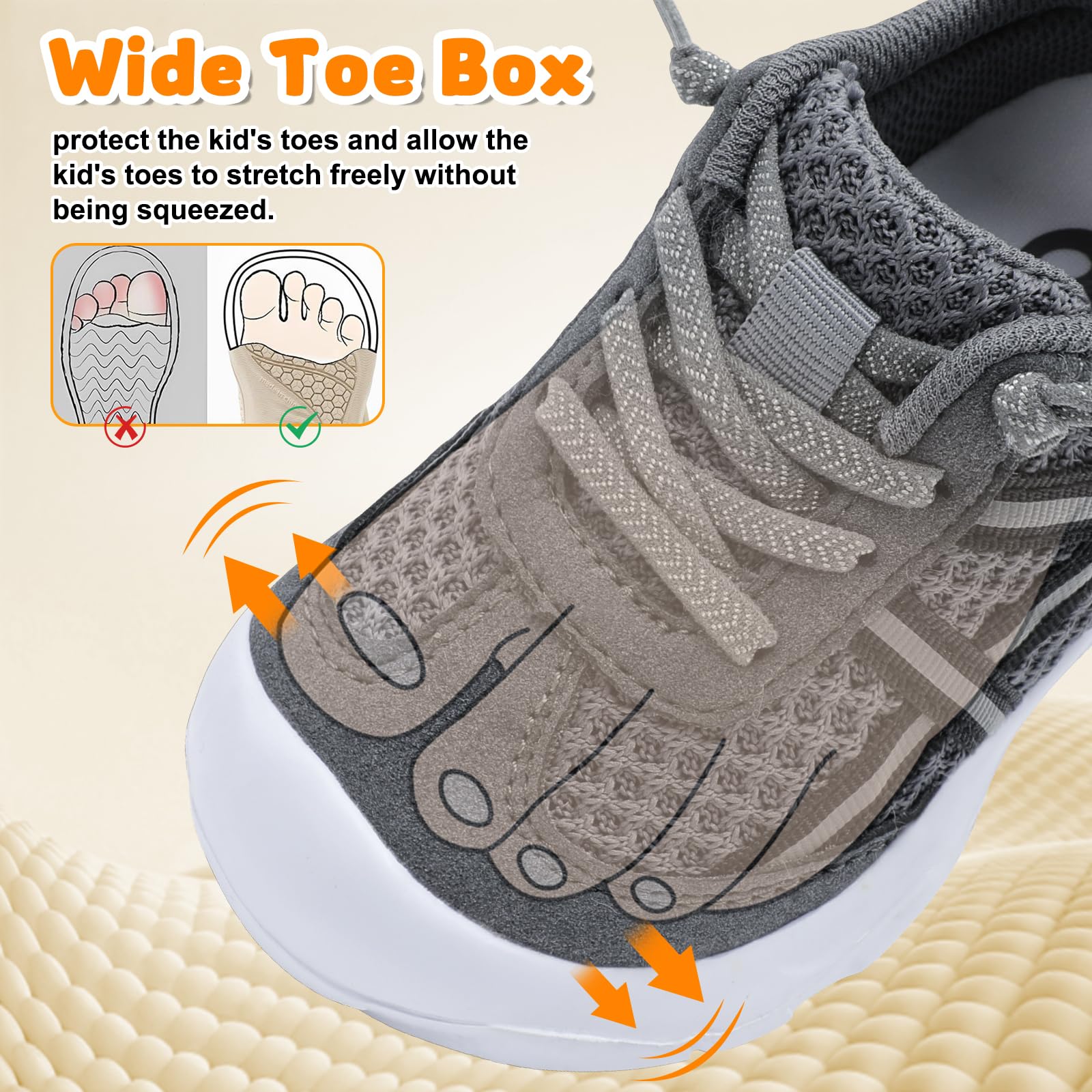 Besroad Besroad Toddler Shoes Boys Girls Barefoot Walking Shoes Kids Breathable Running Sneakers Slip On Tennis Shoes in use