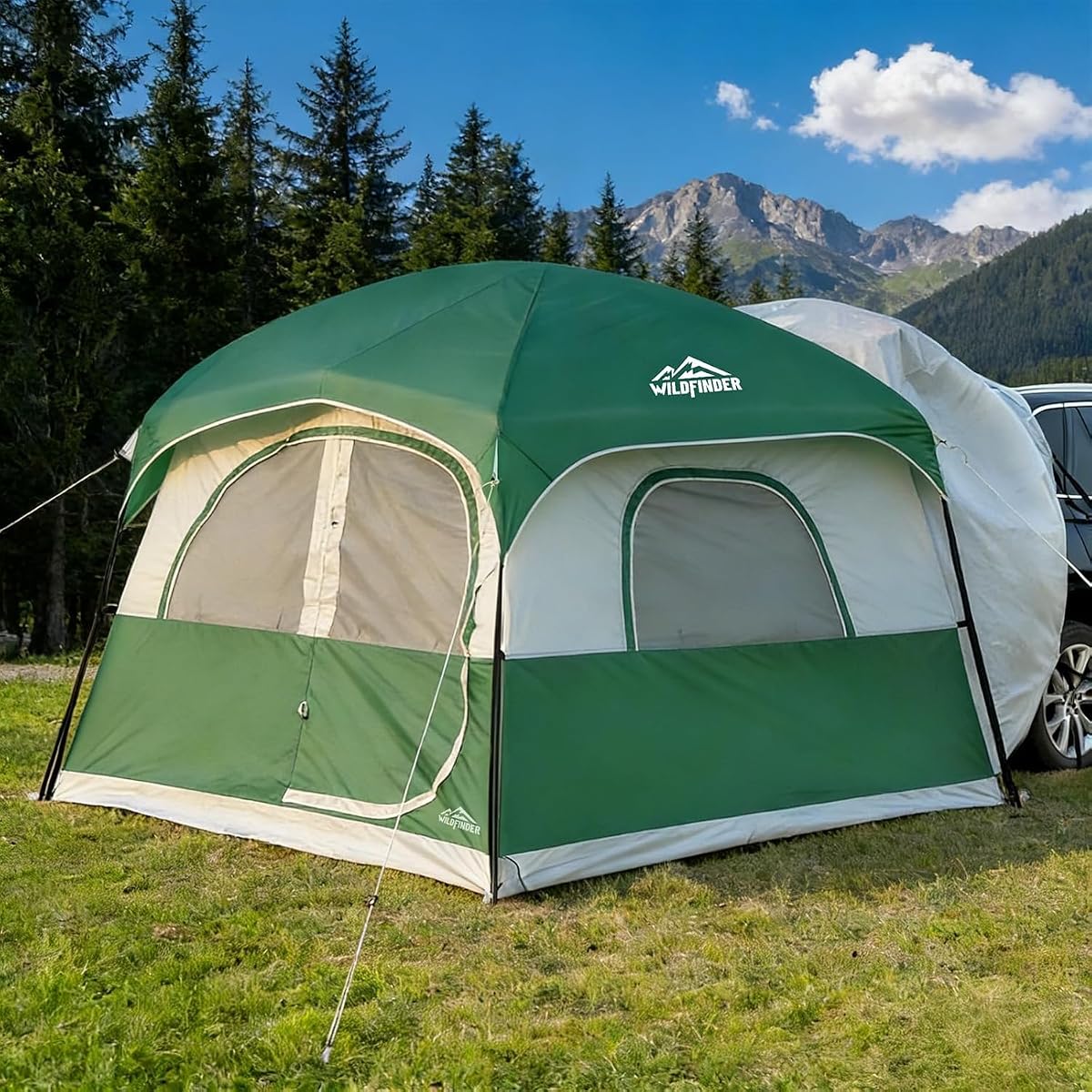 WildFinder SUV Tent, Car Tents for Camping, Universal SUV Tailgate Tent | 10x9ft Large, PU3000 Waterproof, Camping Tent Universal Compatible with SUV, CUV, Easy Setup Standalone Shelter for Outdoor