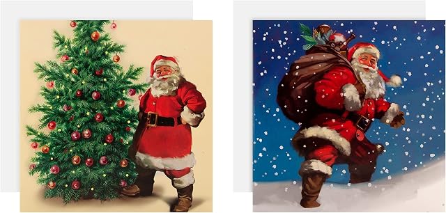 Hallmark Gallery Collection Christmas Charity Cards - Pack of 10 in 2 Classic Illustrated Designs