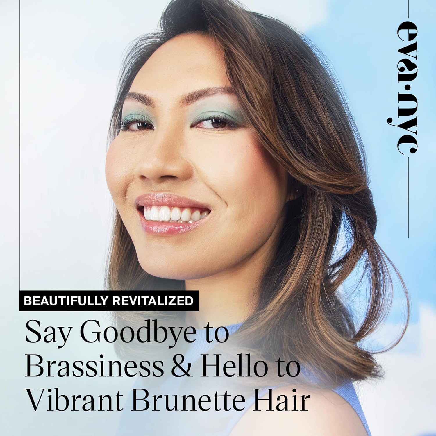 Eva NYC Brass to Sass Brunette Shampoo, Toning Blue Shampoo for Brunettes, Neutralizes Brassy Red and Orange Tones, Blue for Color Treated Hair, 8.8 fl oz - Image 2