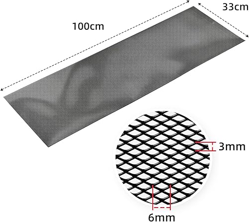 Miniatura 191 de AggAuto Malla universal para parrilla de automóvil de 40 x 13 pulgadas, de acero inoxidable revestido de cloruro de polivinilo, rejilla