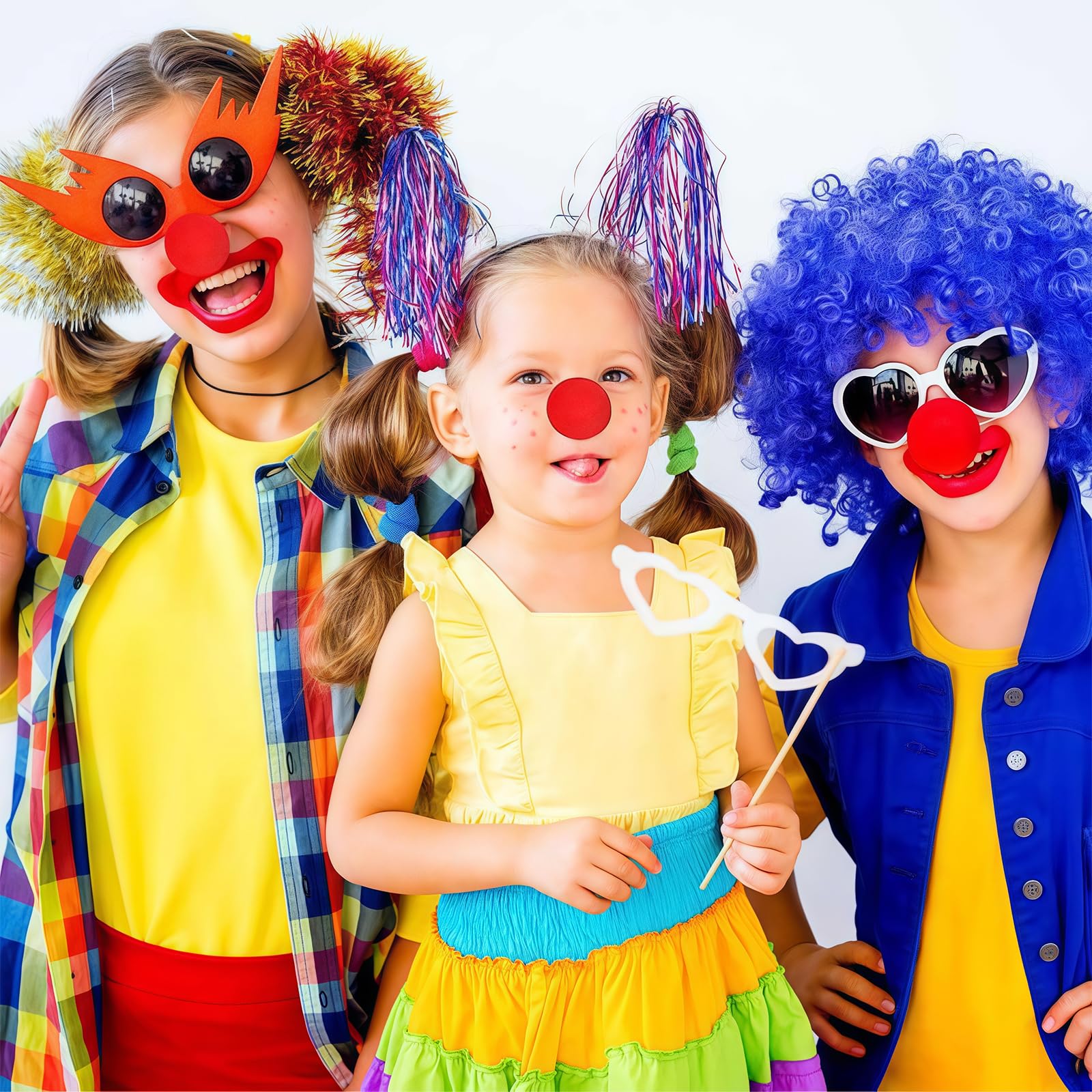 Lot 6 Nez De Clown Noir En Mousse – Accessoires Déguisement Cosplay – Carnaval Halloween Fête