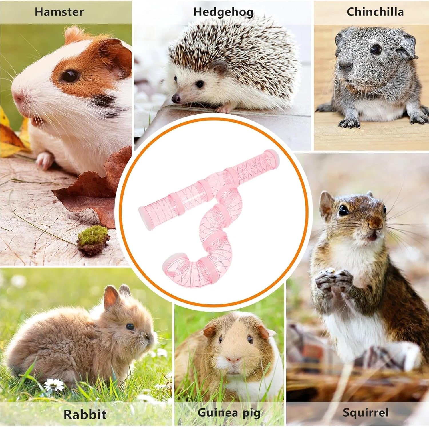 Hamster Tubes 1Set Modular Hamster Tube Maze Kit, DIY Expandable Tunnel for Cage Habitat Exercise