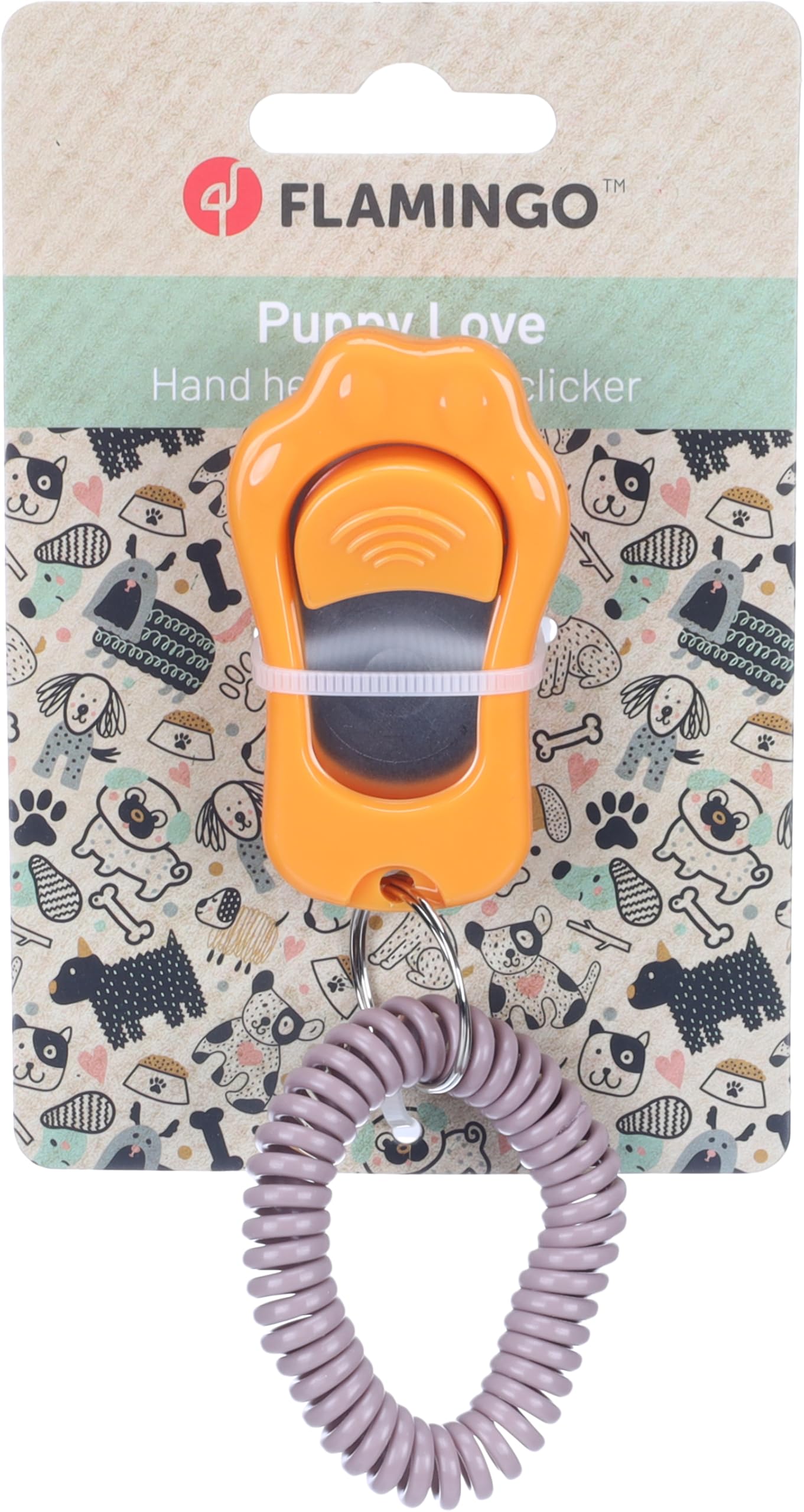Flamingo CLICKER+Cavo A Spirale Cucciolo XER 6,5x4x2,5CM