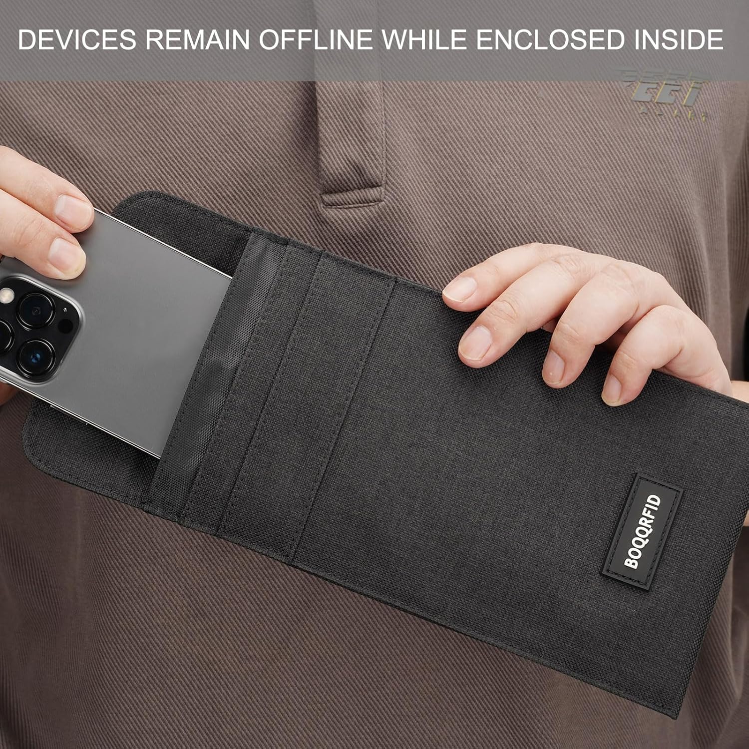 Faraday Bags for Phones - Magnetic Closure, RFID Shield Pouch & Anti-Tracking Protection - Black, 8.43″ x 5.0″ x 0.51″