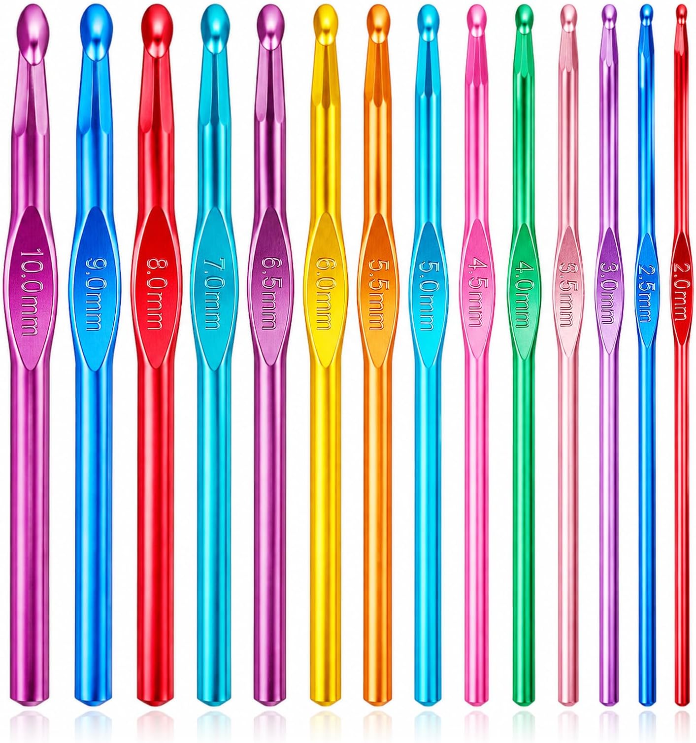 Crochet Hooks Set, Aluminum Handle Knitting Needles for Arthritic Hands, Crochet Needles for Yarn Craft, Nice Gift for Women