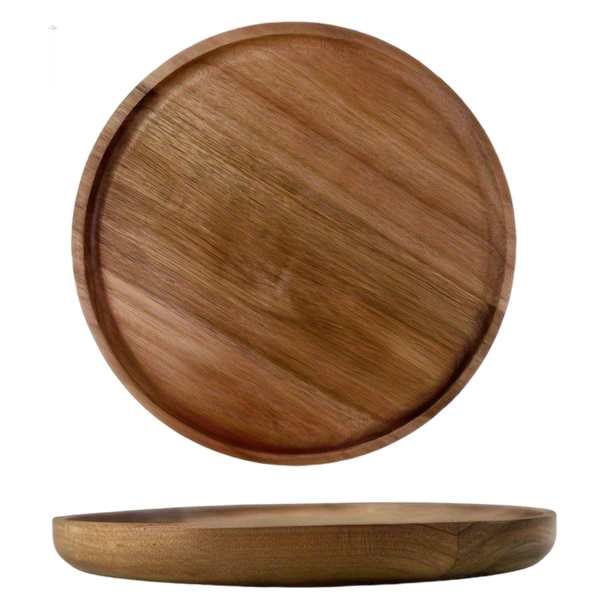 Bandeja de madera de acacia con borde elevado anticaídas para organizar llaves