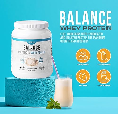 Miniatura 2 de Proteína de suero hidrolizada de MarceFitness sin sabor 1 libra