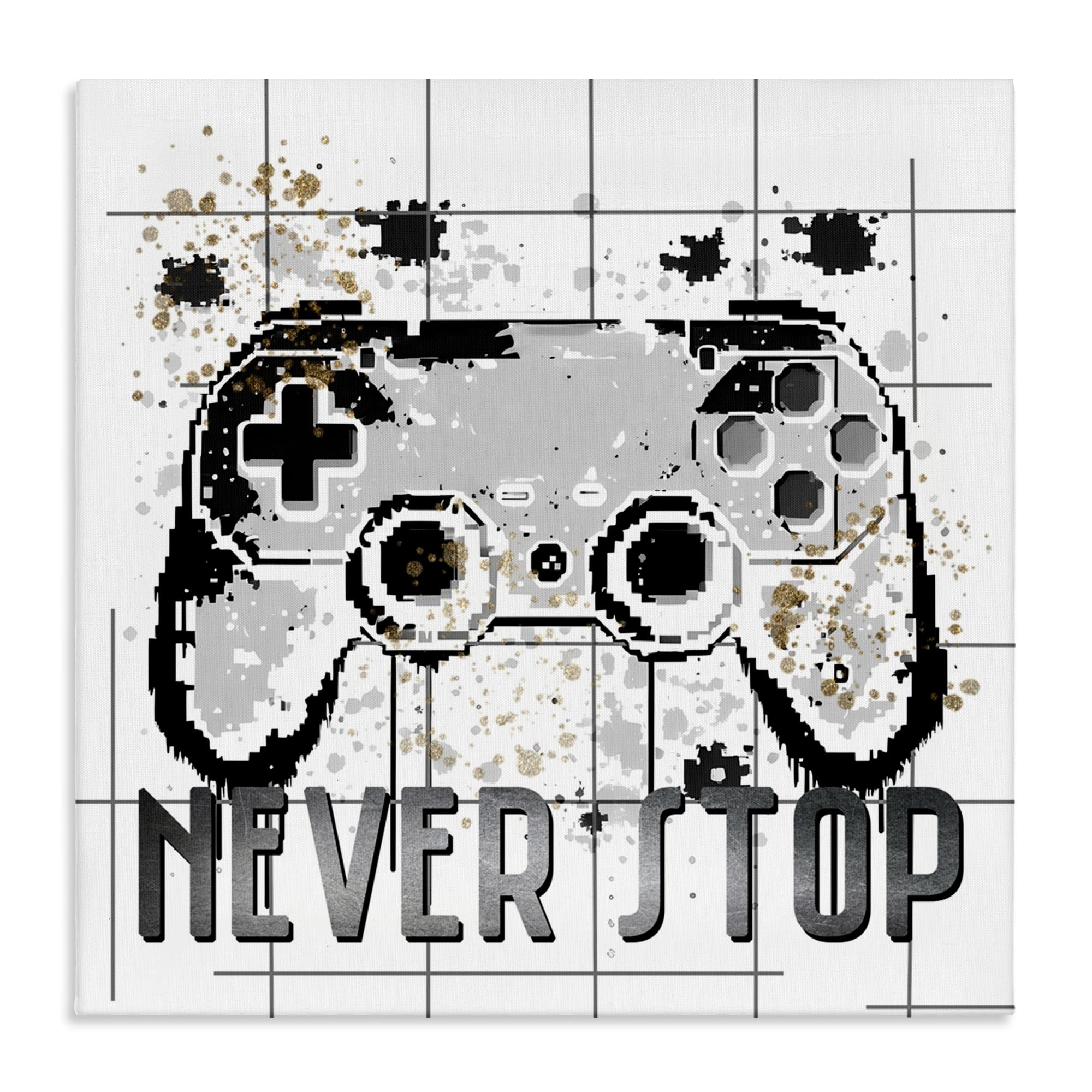 'Never Stop Pixel Gamer'| Canvas Art