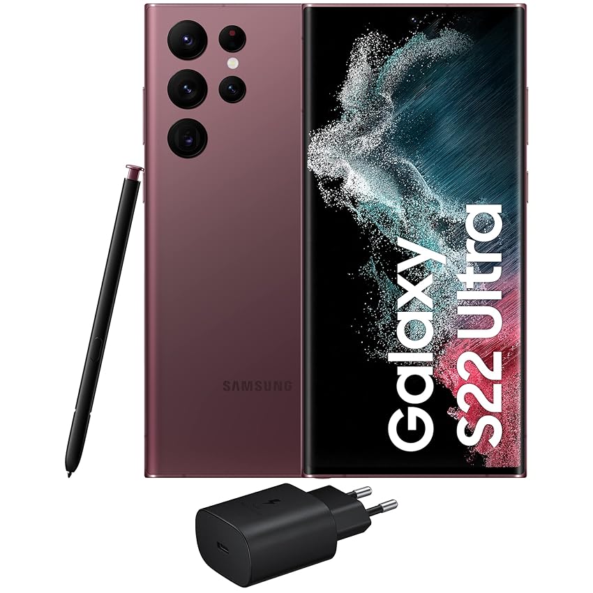 Immagine del prodotto Samsung Galaxy S22 Ultra 5G, Caricatore incluso, Cellulare Smartphone Android senza SIM 128 GB Display 6.8¹ Dynamic AMOLED 2X, 5 Fotocamere, 108MP, Burgundy 2022 (Versione Italiana)