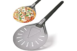 RTT Pizza Peel Turner with 8" Aluminum Round Pizza Paddle and 23.6"...