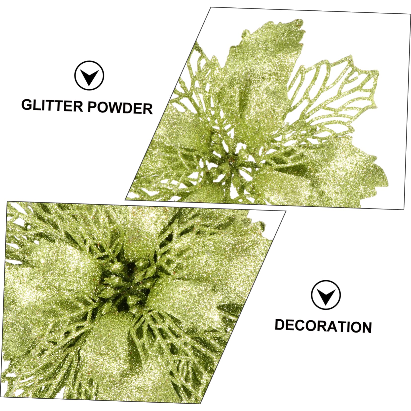 DECHOUS 3juegos Adornos Navideños De Flores Artificiales De Pascua Pendientes Decorativos para Árbol De Navidad Flores De Poinsettia Brillo para Decoración Festiva