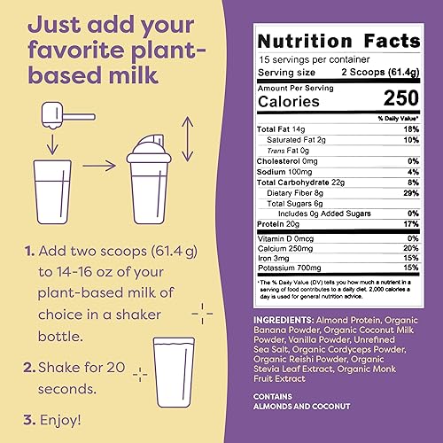 Miniatura 4 de FlavCity Todo en Uno Proteína Vegana en Polvo para Batido, Vainilla - Batido de Reemplazo de Comida Pre-Entrenamiento a Base de Plantas para Mujeres