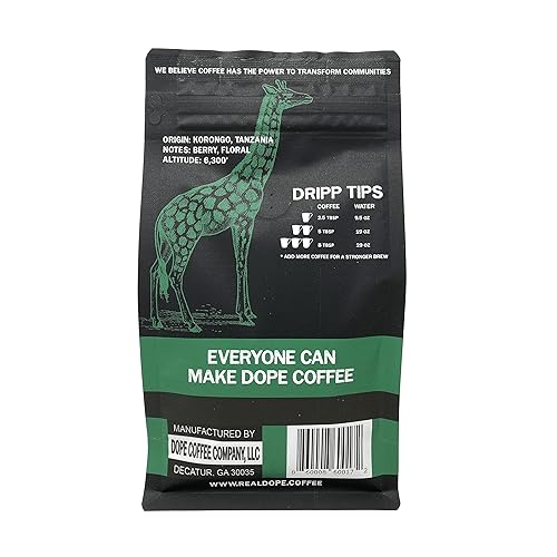 Miniatura 2 de Dope Coffee Ground Tanzania Peaberry Dark Roast, Rainforest Alliance, 100% café arábica, 12 onzas