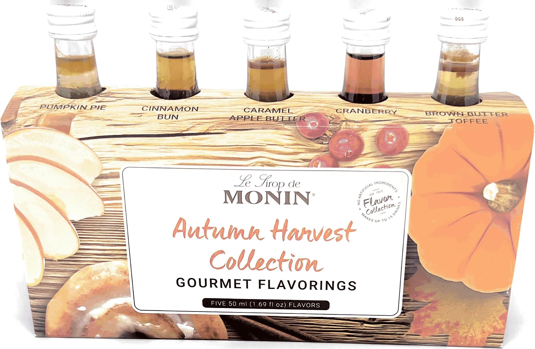 Autumn Harvest Collection, Great for Coffee, Tea, and Lattes, Non-GMO, Gluten-Free (Pumpkin Pie, Cinnamon Bun, Caramel Apple Butter, Cranberry, Brown Butter Toffee) | 50 ml Per Bottle