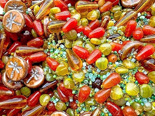 Miniatura 8 de SCARA 2,29 oz (65 g) Mezcla única de cuentas de vidrio checo para la fabricación de joyas, cuentas y surtidos de cuentas. Cuentas prensadas, gato de