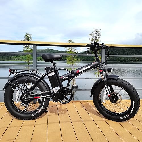 Miniatura 2 de DEEPOWER DP-G20 Bicicleta eléctrica plegable, 1000 W 20 pulgadas bicicleta eléctrica de neumático grueso, batería de litio extraíble de 48 V 12.8