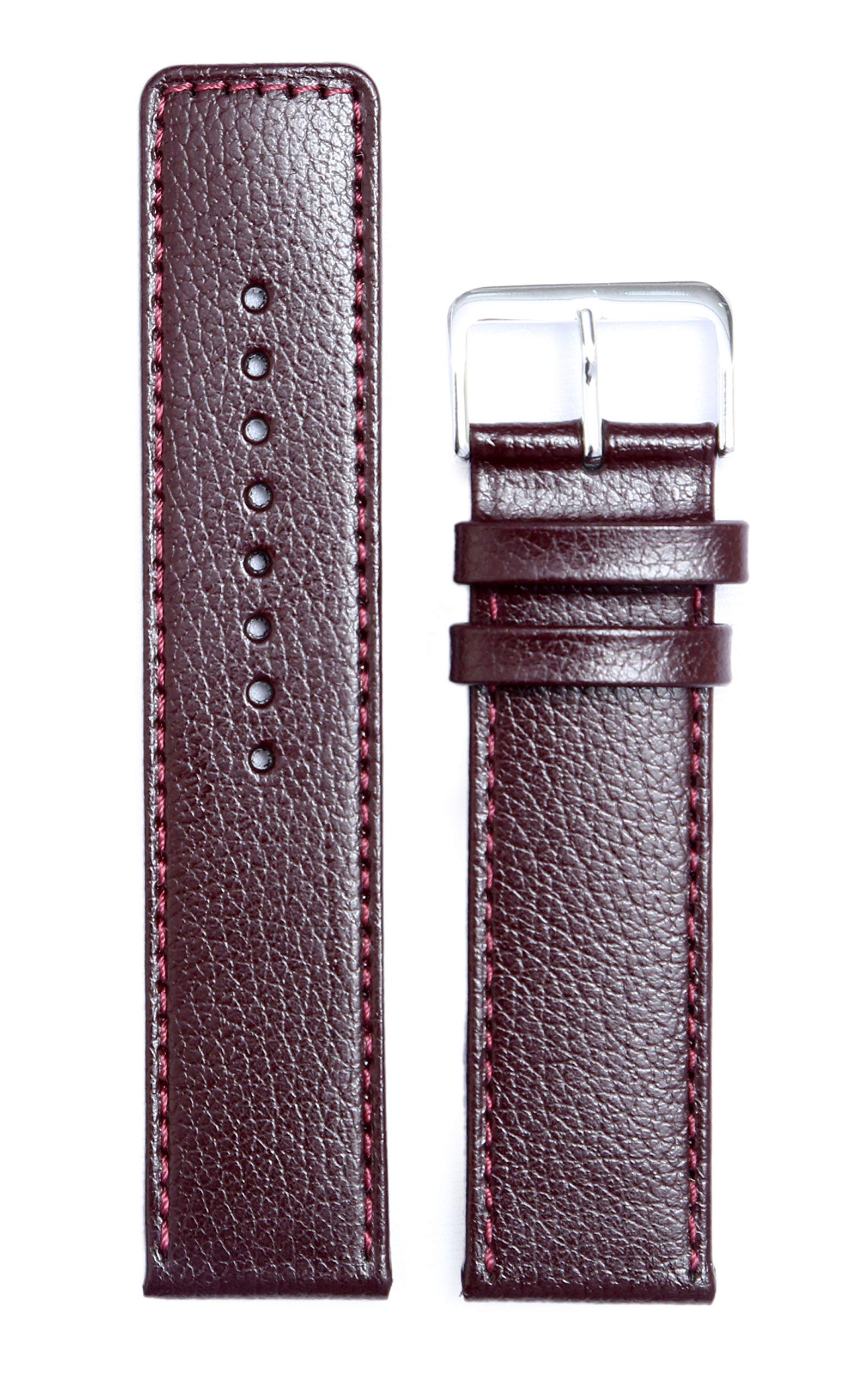 EXOR Burgundy colour leather watch strap with Flat Finish of 22 MM genuine Watch leather Strap/band for men and women (B08FH86XYF) Amazon Price History, Amazon Price Tracker