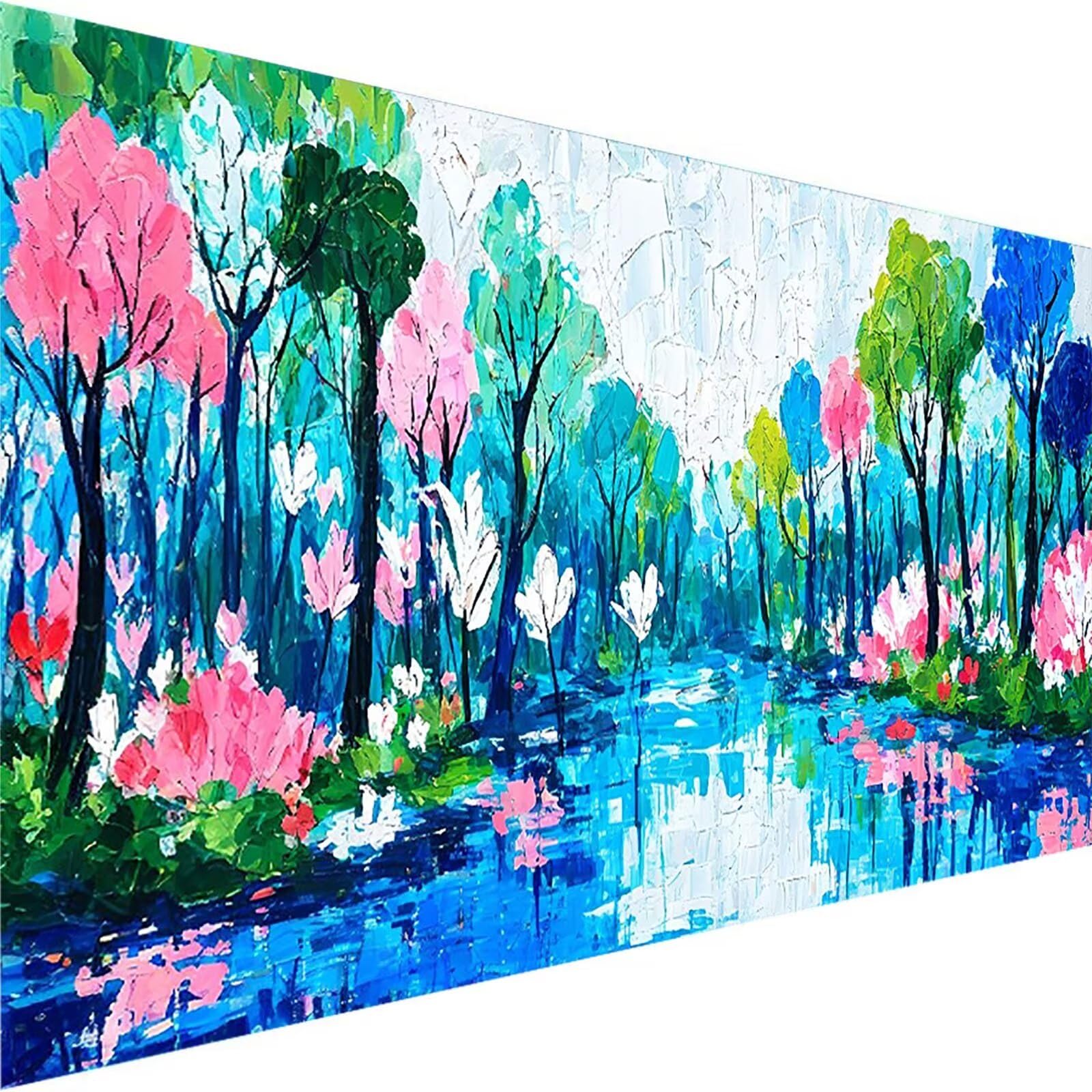 Malen nach Zahlen Kinder Landschaft, Malen Nach Zahlen Erwachsene, Geschenke für Mädchen Junge Bastelset, Malen nach Zahlen Baum | Malen nach Zahlen Ohne Rahmen, (60x120cm) Bastelset Erwachsene U-O