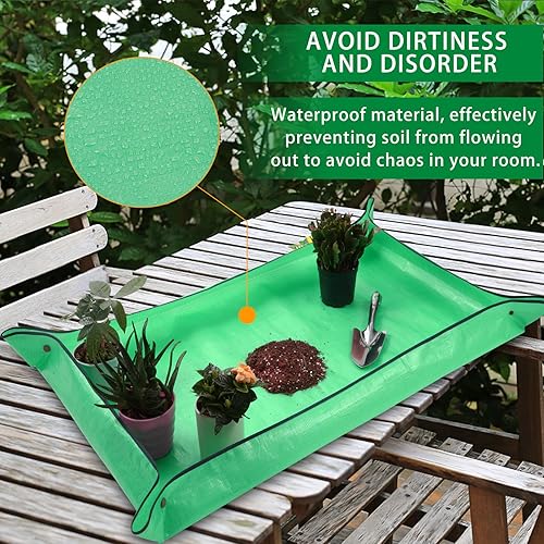 Miniatura 5 de Plant Repotting Mat,Extra Large Waterproof Potting Mat,Foldable Potting Mat for Indoor Plant Transplanting and Dirt Control,Portable Gardening