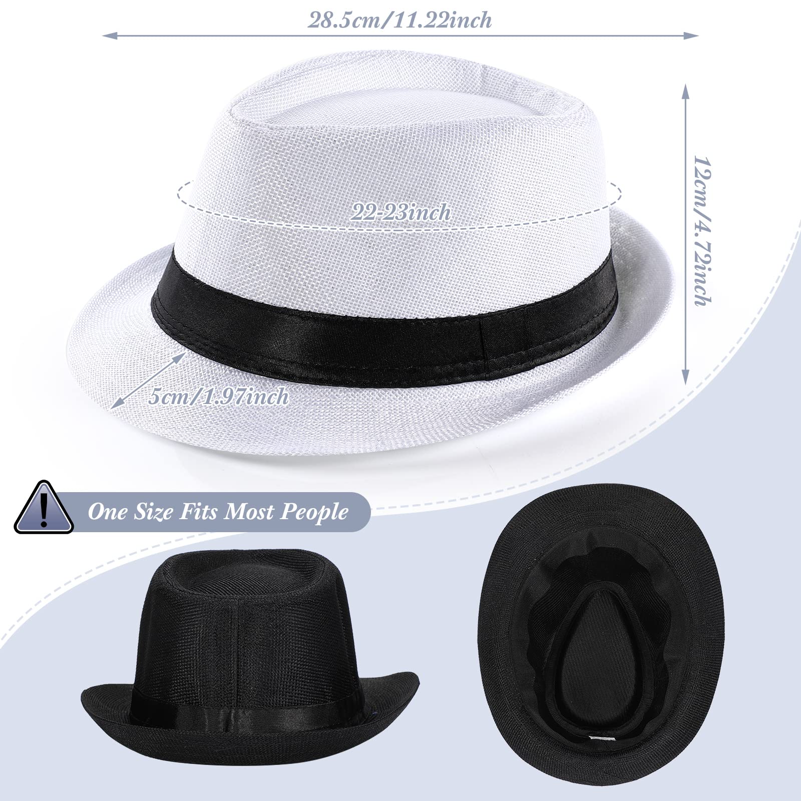 Coume 16 Pack 1920s Short Brim Hat for Men Straw Hats Women Summer Straw Panama