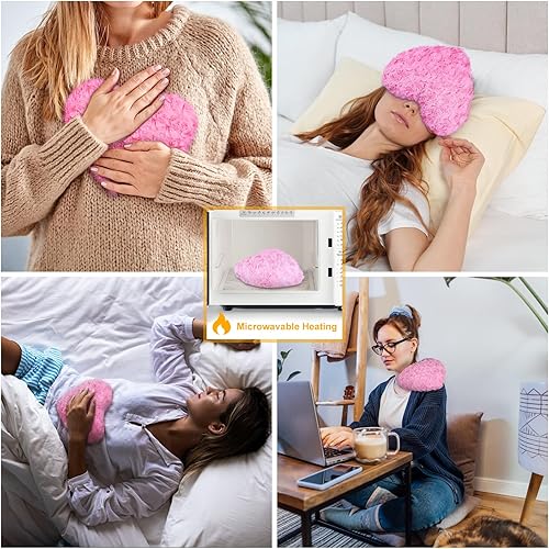 Miniatura 2 de Atsuwell Almohadilla térmica para microondas, almohada de calor húmeda y cálida multiusos, almohadilla térmica esponjosa para microondas para