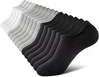WERNIES No Show Socks for Men - Non-Slip Low Cut Ankle Cotton Socks with Silicone Grips, Sizes 6-10/11-13
