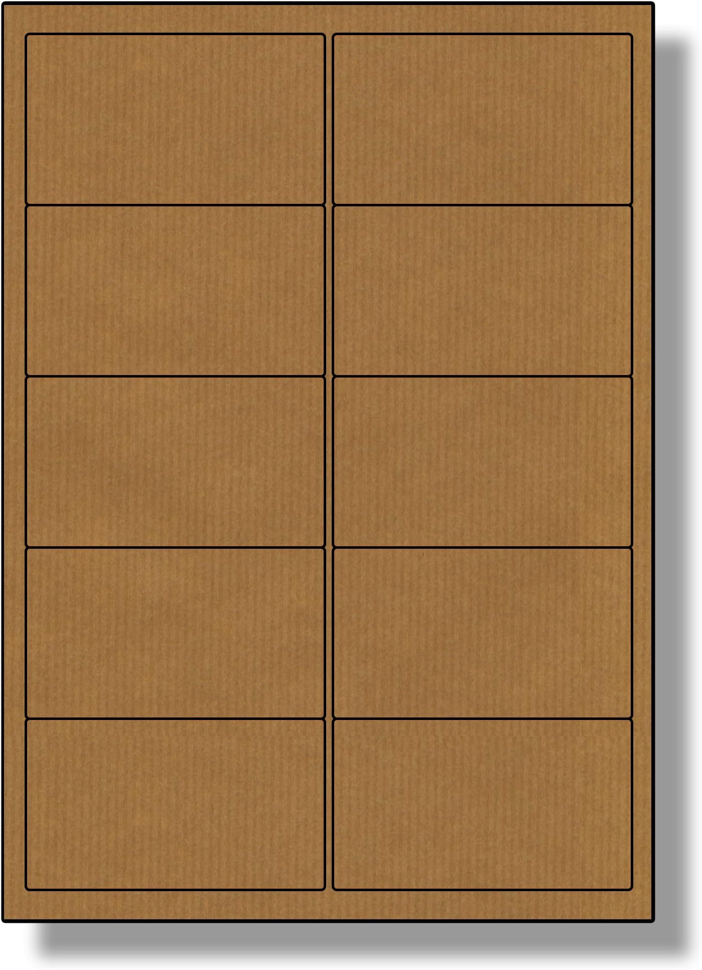 10 Per Sheet, 5 Sheets ( 50 Brown Kraft Labels). Label Planet® Brown, Ribbed, Craft Paper Labels. 99.1 x 57mm, LP10/99 BRK.