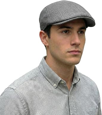 Mens Flat Caps, Beret Irish Forward Cap, Casual Trend Linen Duckbill Hat