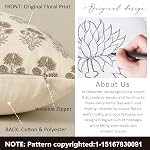 Floral Pillow Covers 18x18 Set of 2, Country Botanical Throw Pillow Cover for Sofa Couch Bed Living Room, Rustic Vintage Flower Cushion Covers Cottage Home Decor,Vintage Walnut